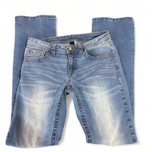 Blue bootcut leg jeans